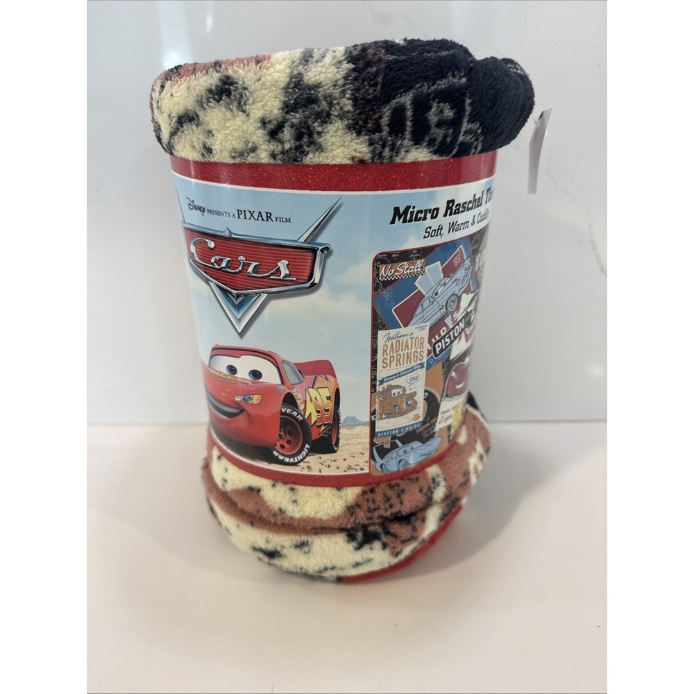 Disney Cars Micro Raschel Throw Blanket NWT 50x60 Polyester (C)
